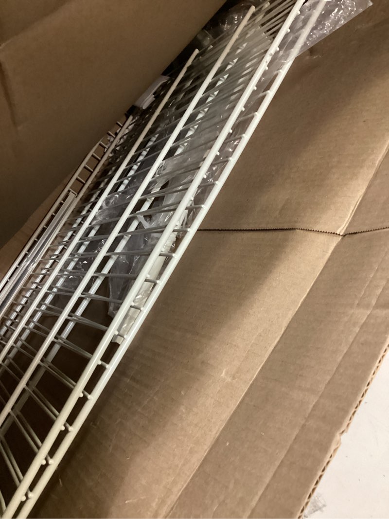 Condition photo showing Good Condition for 2 pack slatwall shelves 24x16.5 inch, heavy duty metal white slat wall wire shelf for retail, garage, home storage, universal slatwall accessories (2pc, white) 2pc white