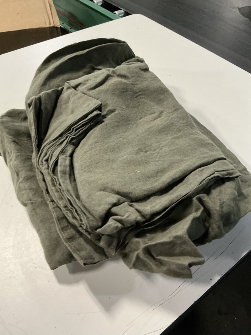 Condition photo showing Good Condition for european linen fitted sheet set, king, dusty olive