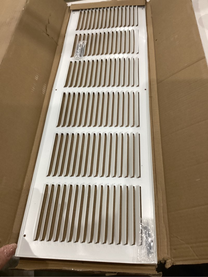 Condition photo showing Good Condition for 30x8 return air grille(duct opening size),air return vent cover,flat vent cover,rejillas de aire acondicionado para casa,return air grilles,outer dimensions:31.75"wx9.75"h(30"w x 8"h, duct opening)