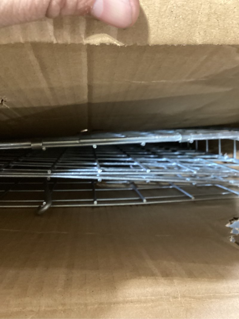 Condition photo showing Good Condition for 41.7" live animal traps cage with cover, large foldable humane animal trap for stray cats, raccoons,foxes,coyotes,bobcat,squirrel, skunk, mole, groundhog, armadillo, rabbit with pedal triggers 41.7" trap cage+upgrade black cover