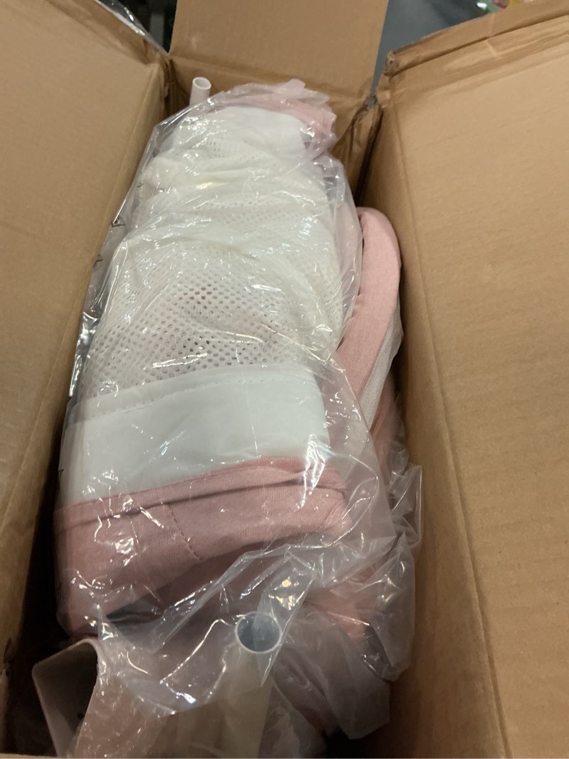 Condition photo showing As Is for Baby Swing for Infants, Portable Electric Baby Swings with Bluetooth, 5 Swing Speed, 10 Lullabies, 5-Point Harness, Remote Control & Touch Panel - Infant Swing for Indoor & Outdoor Use, Pink