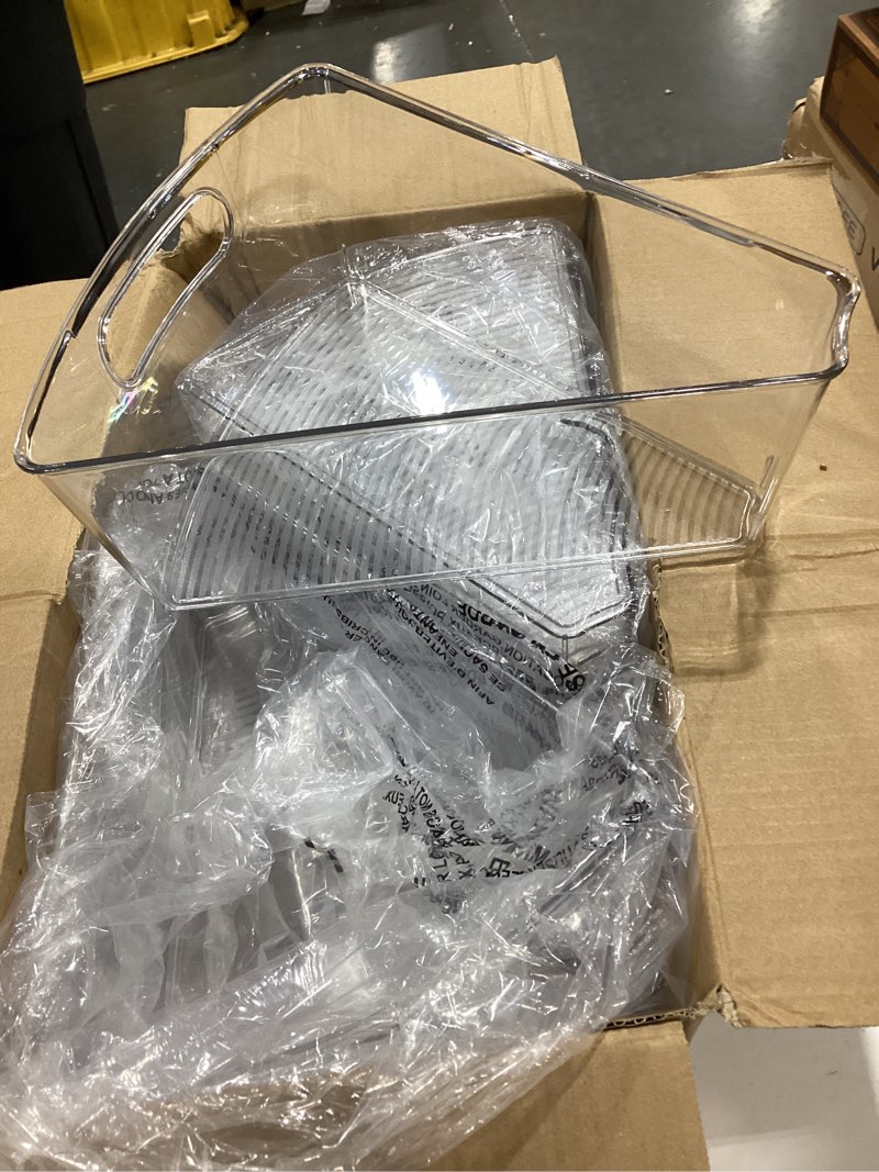 Condition photo showing Good Condition for lazy susan organizer for 26"- 28" diameter clear corner cabinet storage bins, plastic kitchen corner organizer with handle 1/8 wedge, food safe bpa free (8 pack)