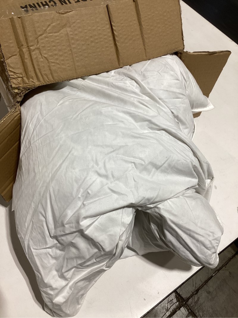 Condition photo showing As Is for down feathers pillows standard size set of 2- hotel collection bed pillows | feather-proof 1000+ clean | naturally resilient pure | pillows for side, back & stomach sleepers, 20"x26" 2 pack white standard