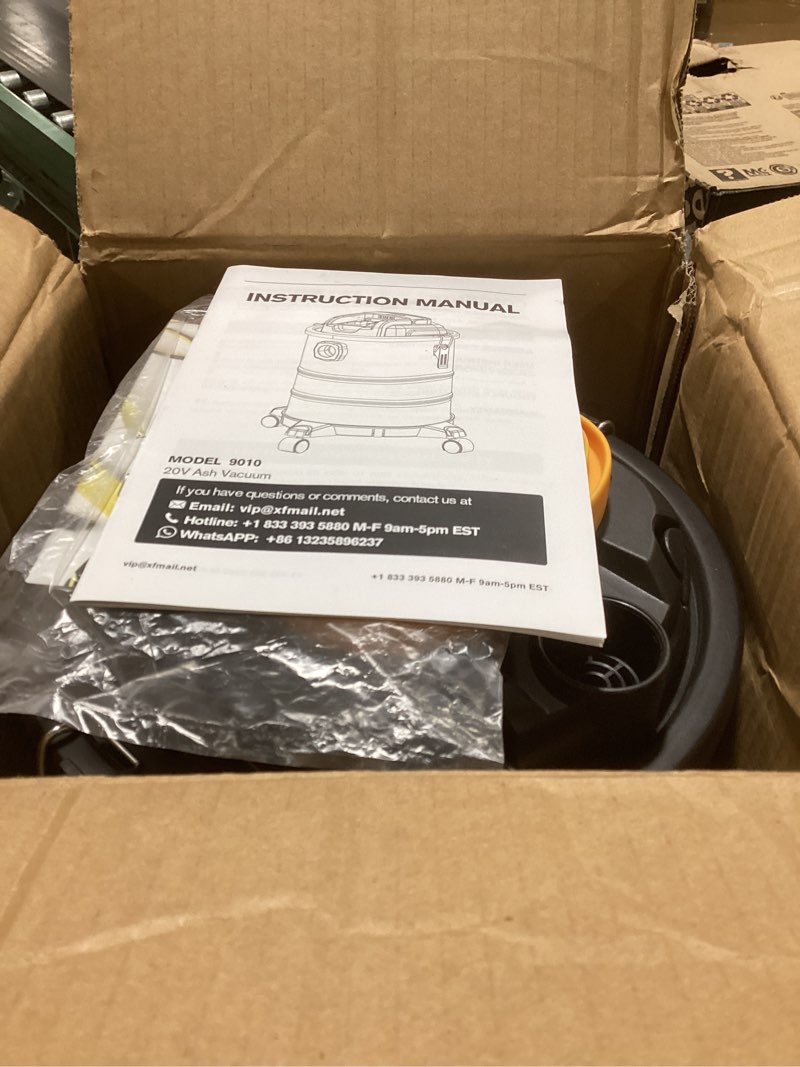 Condition photo showing New/Like New for Cordless Ash Vacuum for Pellet Stoves, for DEWALT 20V Max Battery, Pellet Stove Vacuum Cleaner with 2 HEPA Filters, Powerful Suction, 4 Gallons & 4 Wheels, 38" Hose for Wood Fireplaces, BBQ Grills 4-Gallon