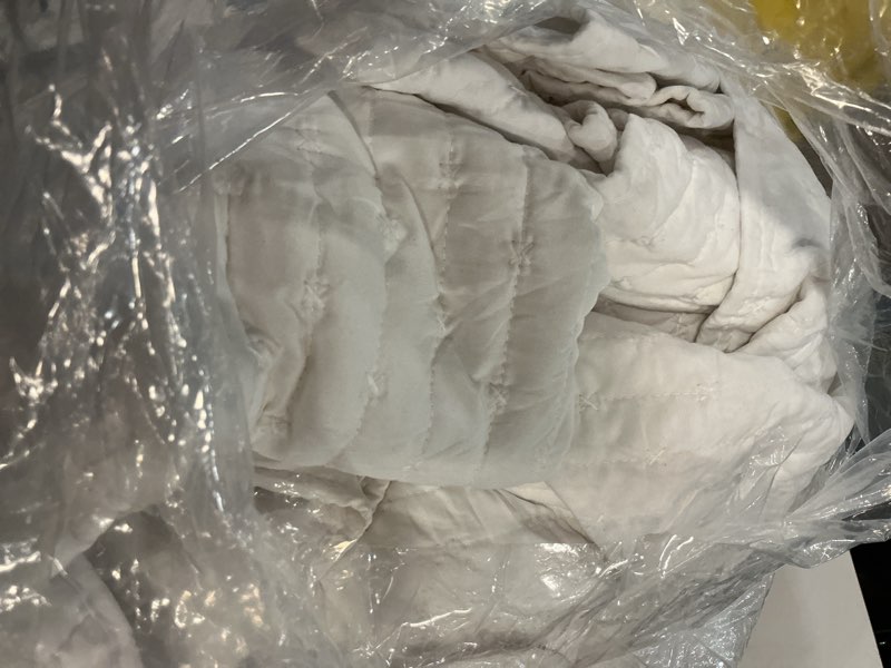 Condition photo showing Good Condition for Lady Ann Oversized King Quilt 120x120, White Oversized King Bedspreads Set for Bed, Lightweight & Soft Farmhouse Coverlet All Season Extra Large 3 Pcs Quilted Bedding Sets Oversized King(120x120) White Quads