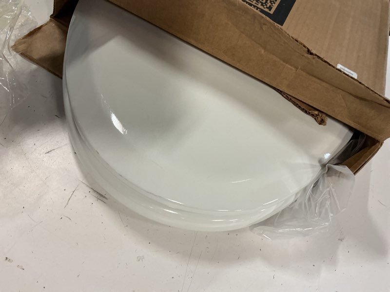Condition photo showing Good Condition for mayfair nextstep2 toilet seat with built-in potty training seat, slow-close, removable that will never loosen, elongated, white elongated 1