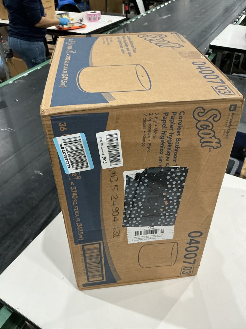 Condition photo showing New/Like New for scott professional essential coreless high-capacity standard roll toilet paper, bulk (04007), 2-ply, white (36 rolls of 1,000 sheets, 36,000 sheet total) coreless toilet paper