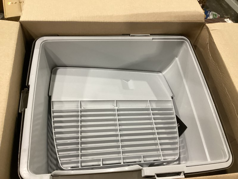 Condition photo showing As Is for Omega Paw NRA15 Self Cleaning Litter Box Regular Size,Grey