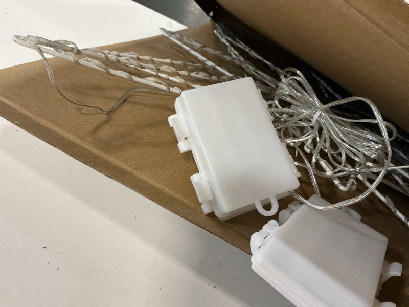 Condition photo showing As Is for Hiboom 24 Large Christmas Window Light Decorations, 8 Modes Christmas Bethlehem Star Window Silhouette Lights with Timer, LED lamp Beads, Iron Frame, Battery Operated Xmas Holiday Decors(2 Pack)