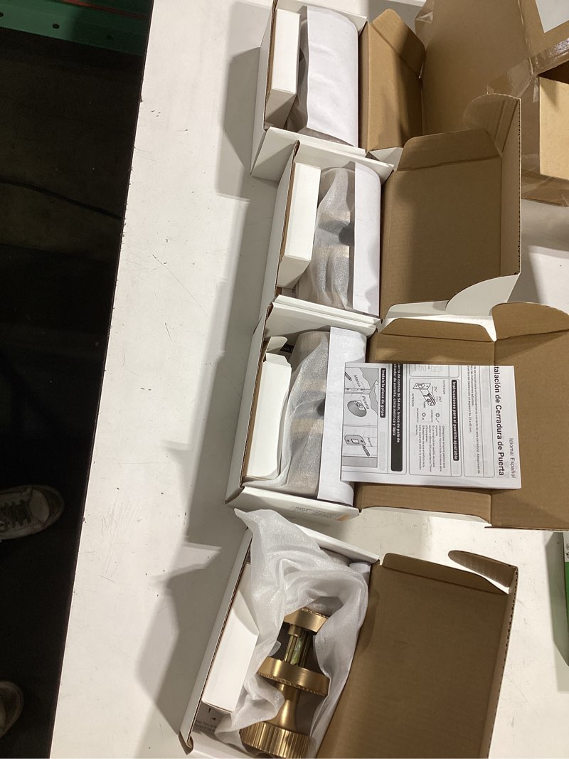 Condition photo showing Good Condition for asidrama 4 pack champagne bronze passage door knobs with lock, door handles with champagne bronze door knobs interior for bedroom or bathroom, heavy duty door lever for left right sided doors passage 4pack champagne bronze