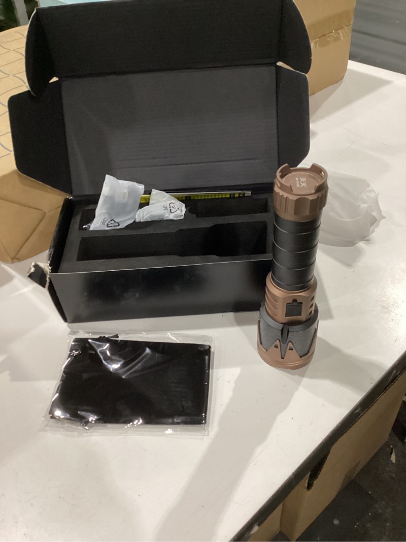 Condition photo showing New/Like New for SKYFIRE Rechargeable Flashlights High Lumens with Ignition Lens,5000 Super Bright Tactical Flashlight,Zoomable,6Modes,Waterproof Flash Light for Camping Essentials,Outdoor,Home Emergency-Upgraded Rechargeable Flashlight-Upgraded