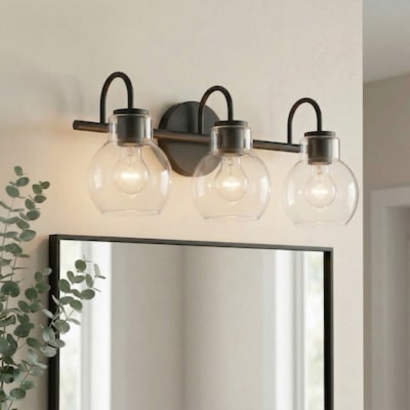 Quoizel Melbourne 20-in 3 Light Matte Black Transitional Bathroom Vanity light Item #2525803 | Model #LWS4457C