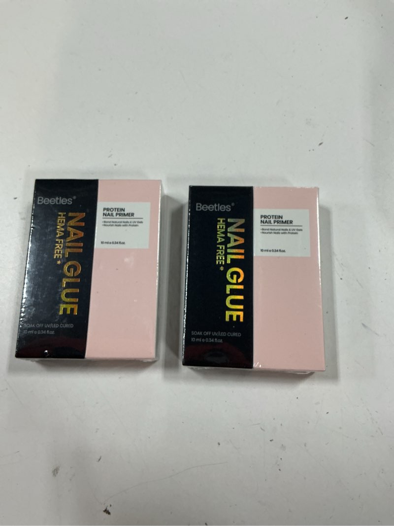 Condition photo showing Good Condition for (2 pack of 2) beetles hema-free nail glue & primer set, 2pcs 10ml tpo free super strong 9 in 1 nail glue gel and bond primer for acrylic fast dry supplies, long-lasting professional kit, u v light required