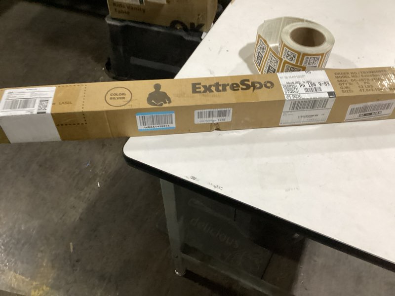 Condition photo showing New/Like New for 47" EZ Curl Bar Weight Lifting Bar, for Hip Thrusts/Squats/Lunges, 1" Weight Plates Curling Bar for Gym and Home, with Star Collars 1 inch-silver