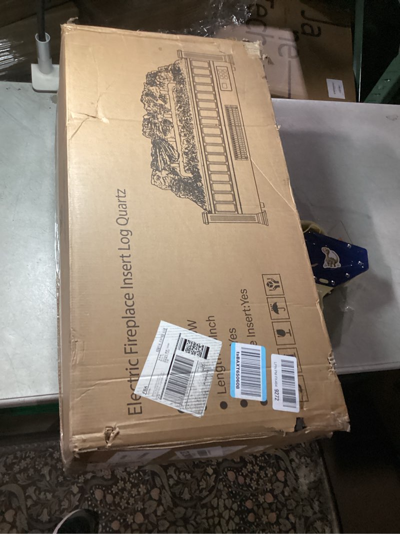 Condition photo showing New/Like New for Electric Fireplace Logs Inserts Heater 26-Inch, Remote Controller Fireplace Heater, Adjustable Flame Colors, Realistic Fake firewood Flame, Overheat Protection, Timer, Thermostat, 1500W Black 26"