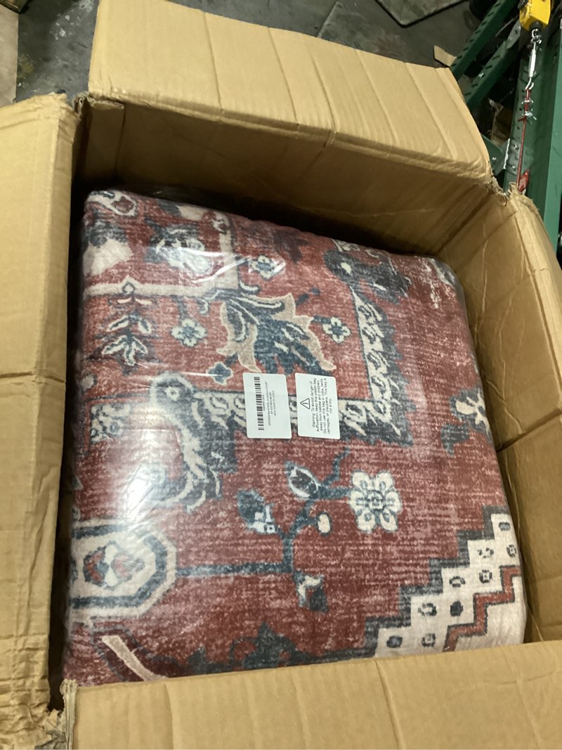 Condition photo showing New/Like New for oppodream soft area rugs 8x10, persian-inspired washable rug, black & red | low-pile faux cashmere surface, tpr non-slip backing, 8 x 10 carpet for bedroom, office, dorm, dining room