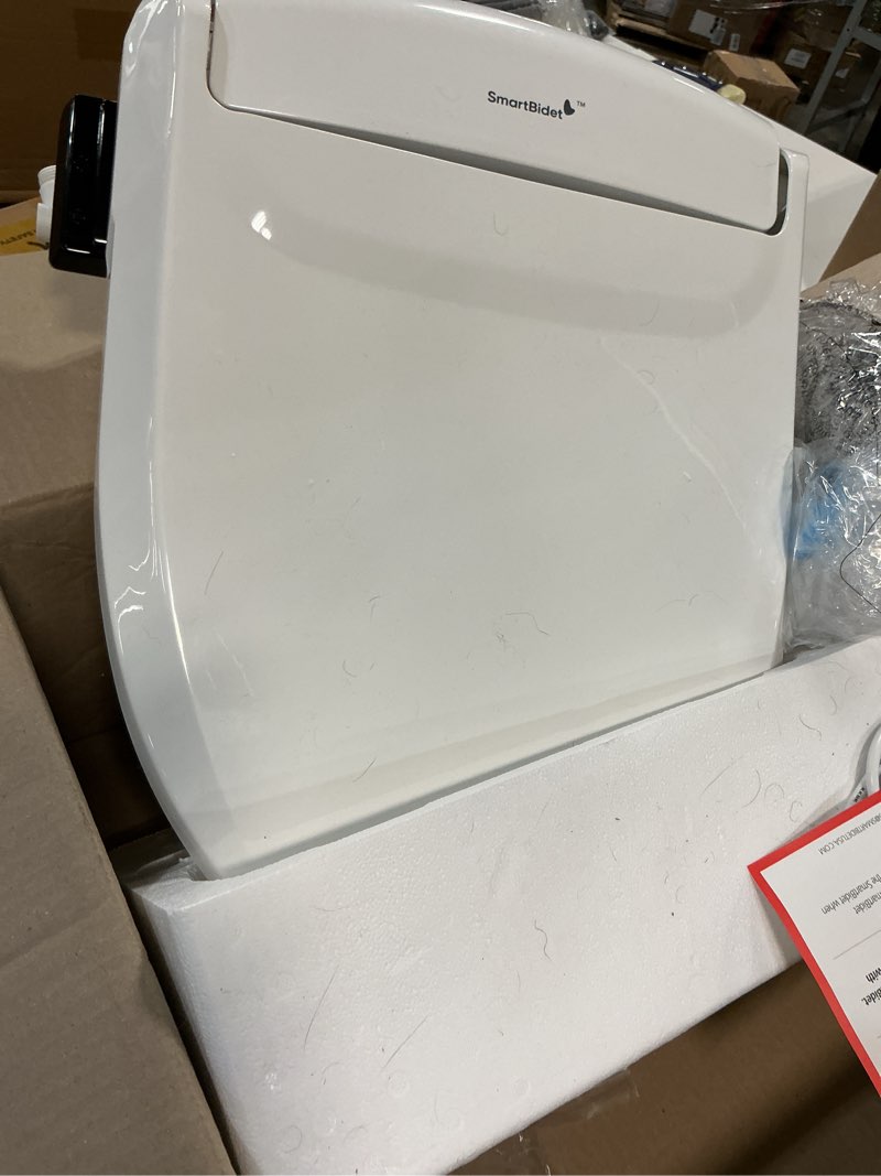 Condition photo showing As Is for SmartBidet® SB-1000WE Electric Smart Bidet Toilet Seat with Heated Seat, Warm Air Dryer, Temperature Control Wash, and Remote Control, Elongated Seat Elongated Remote Control