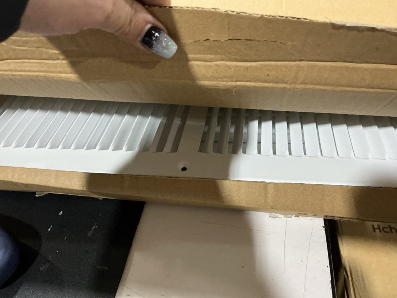 Condition photo showing Good Condition for 18x18 vent register [duct opening], vent covers for home ceiling, two-way ventilation register, adjustable solid steel wall register vent cover (18"w x18"h [duct opening])