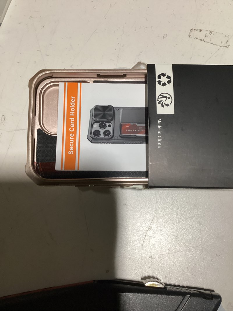 Condition photo showing As Is for for iPhone 16 Pro Max Case Wallet with Screen Protector (Tempered Glass), Slide Camera Cover, Card Holder (4-5 Cards), Military Grade Heavy Duty Men Women Case for iPhone 16Pro Max, Rose Gold Rose Gold with Screen Protector iPhone 16 Pro Max, 6.9"