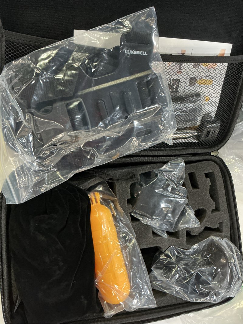 Condition photo showing New/Like New for luxebell action camera accessory kit for gopro hero black silver 13 12 11 10 9 8 7 6 5 4 session max akaso xiaomi accessories tripod head chest bike mount carrying case 22-in-1