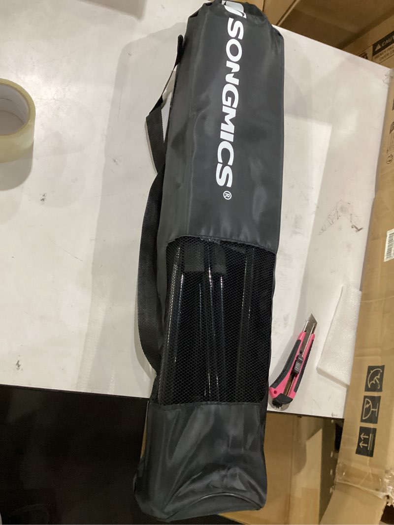 Condition photo showing New/Like New for songmics badminton net, height adjustable volleyball net, pickleball net for junior tennis, kids, indoor outdoor court, foldable nylon net with poles 10ft/13ft/16.5ft wide 13ft black