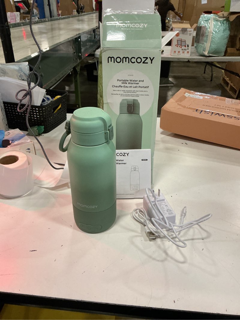 Condition photo showing New/Like New for momcozy portable bottle warmer for travel – dual heating modes for breast milk & water, portable milk warmer with fast heating & long battery life, 17 ounces large capacity to meet your all-day needs gradual change of green