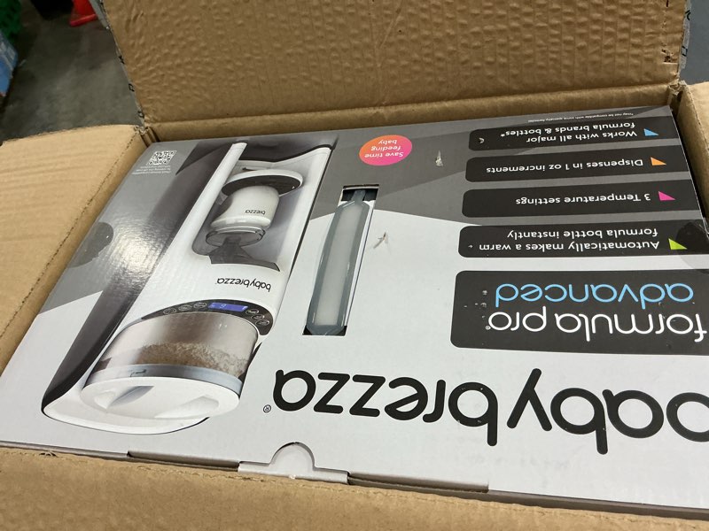 Condition photo showing New/Like New for baby brezza new and improved formula pro advanced formula dispenser machine - automatically mix a warm formula bottle instantly - easily make bottle with automatic powder blending, white formula pro advanced dispenser