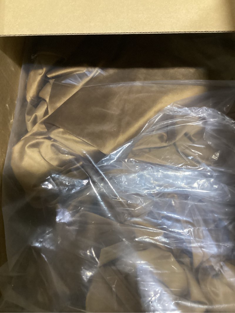 Condition photo showing As Is for stangh 120 inches velvet curtains for living room, vintage gold brown blackout thermal insulated window curtain panels for sliding glass door/hall/villa, w52 x l120, 2 panels 52"w x 120"l (pack of 2) alpha color - gold brown