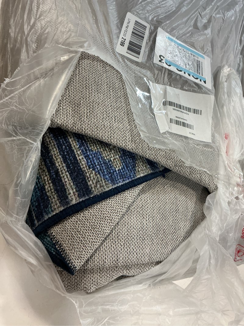 Condition photo showing Good Condition for area rug 8x10 rug machine washable non-slip low pile print pattern western rug for living room bedroom entryway tribal series -darkblue darkblue 8' x 10' (rectangular)