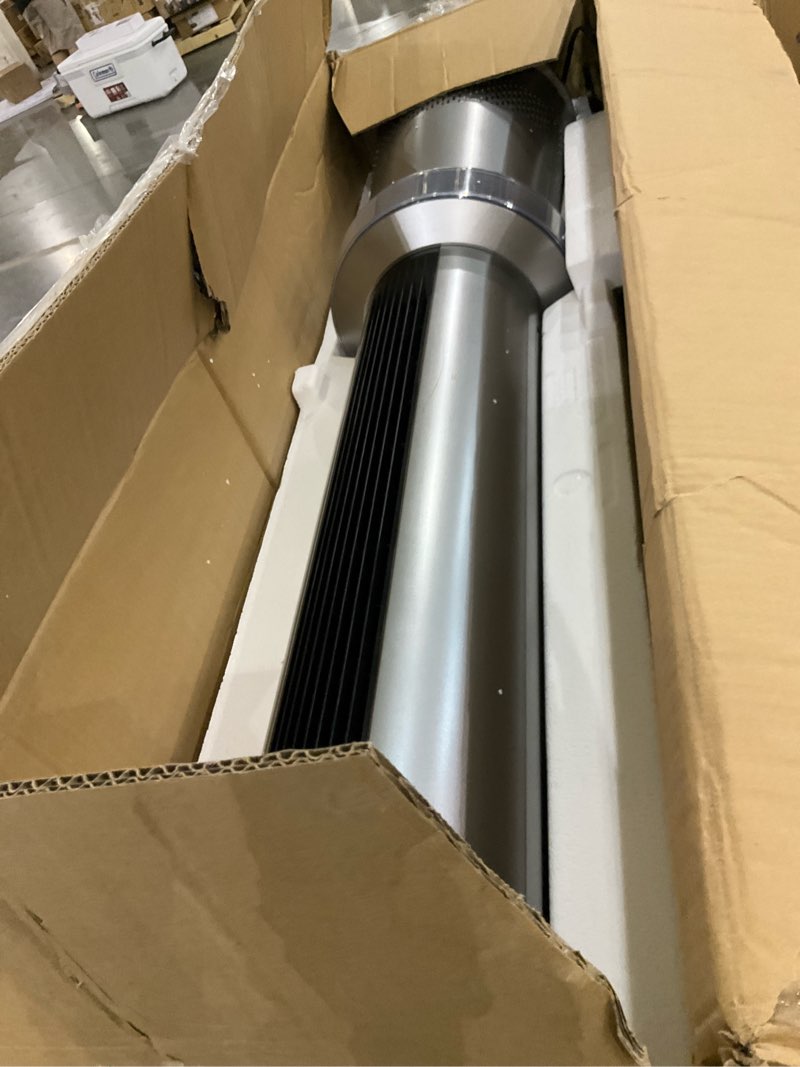 Condition photo showing As Is for Dreo MC710S Air Purifier Tower Fan, 45" 2-in-1 Smart Fan for Bedroom, 27ft/s Velocity, 120°Oscillation, 24H Timer Bladeless Fans for Home, 25dB Low Noise, Standing Fan Works with Alexa, Silver Blue