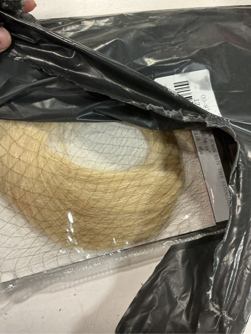 Condition photo showing Good Condition for ROSEBUD Tape in Hair Extensions REMY Human Hair, Secure Skin Weft Hair Extensions Seamless 40g/Pack 20Pcs 10 Inch Platinum Blonde #60 Platinum Blonde 10 Inch