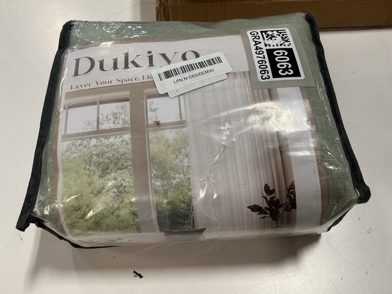 Condition photo showing New/Like New for light sage green linen curtains 84 inch length 2 panels set, flax bronze grommet semi sheer privacy light filtering boho neutral farmhouse living room bedroom window curtains drapes 84 inches long sage green 52\"w x 84\"l (pack of 2)