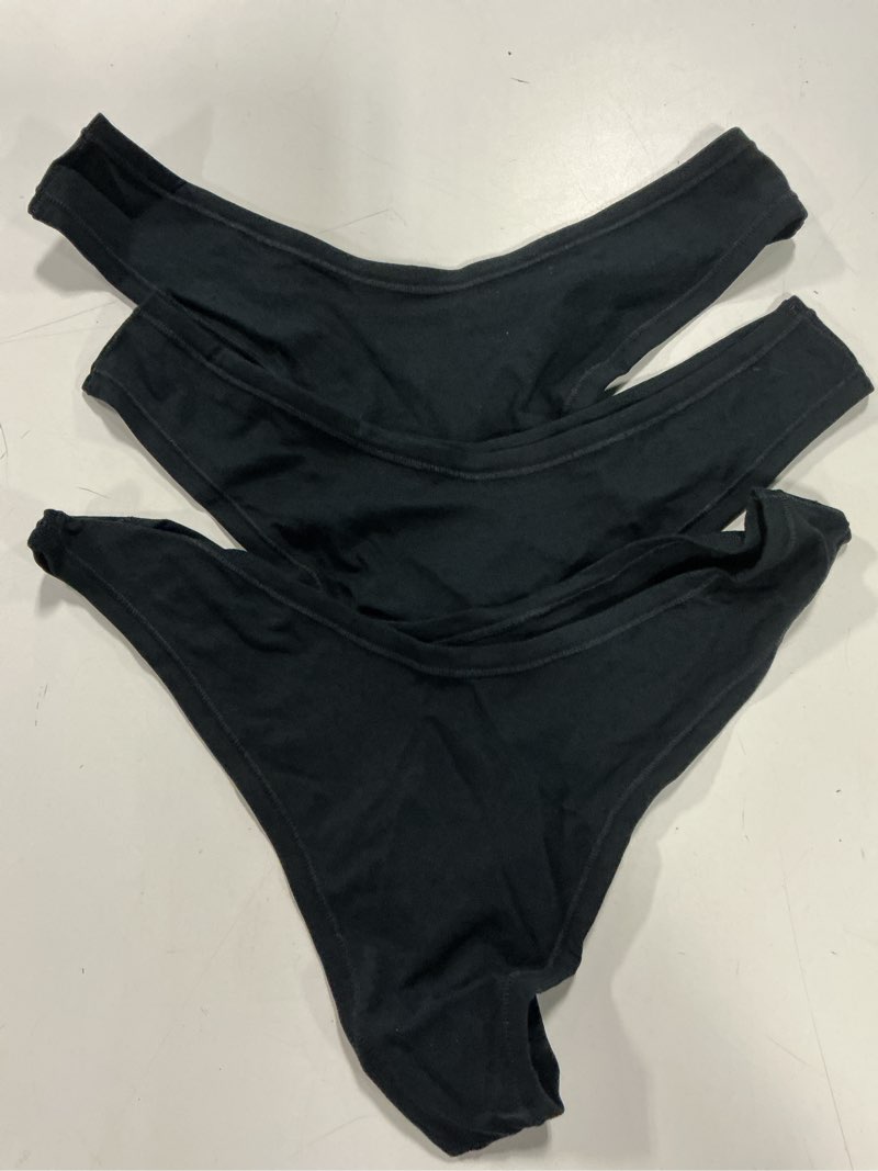 Condition photo showing Good Condition for organic cotton high-cut thong (6-pack), m, black/ocean