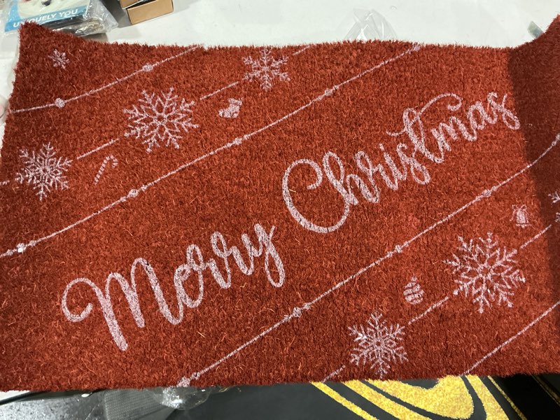 Christmas door mat 42x75 cm (style 18 red) 