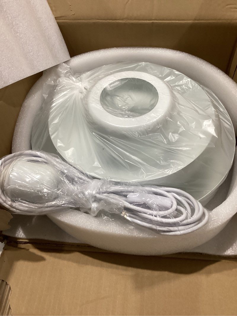 Condition photo showing Good Condition for hanging lamp plug in white pendant light fixtures mid century modern pendant lamp nordic style pendant lighting metal shade for living room dining room bedroom kitchen island standard-white (13.5in)