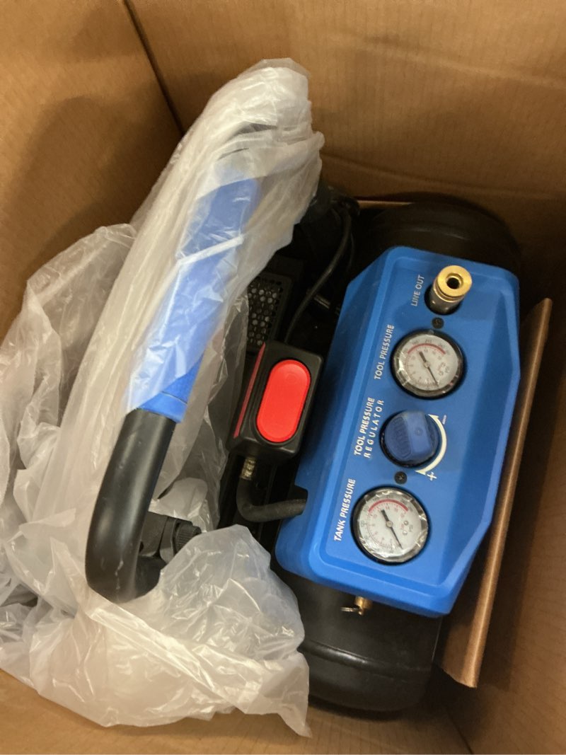 Condition photo showing Good Condition for kobalt quiet tech 4.3-gallon portable electric 150 psi twin stack air compressor