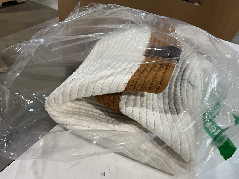 Condition photo showing Good Condition for instinct basket, stimuli handwoven cat basket rope cotton eliminates bed rejection round pet basket, boho catbed for cats handwoven scratchable breathable weave (large)
