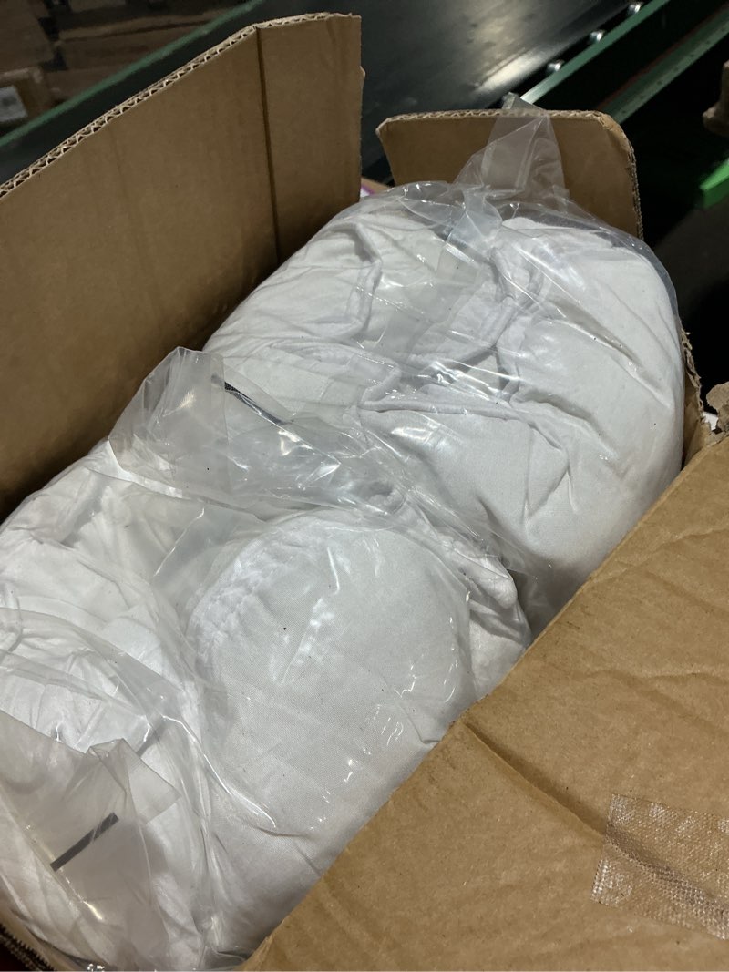 Condition photo showing As Is for amazon basics down alternative pillows for stomach and back sleepers, soft density, standard, pack of 2, white, 26 in l x 20 in w