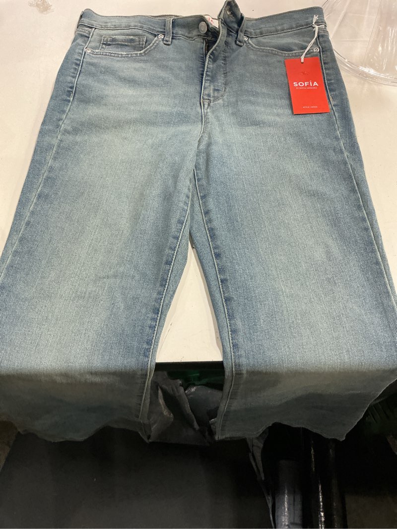 Condition photo showing New/Like New for ((size 10))sofia jeans women's lift and sculpt flare low rise jeans