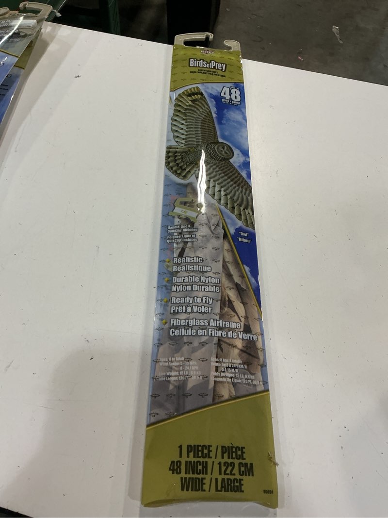 Condition photo showing New/Like New for xkites birds of prey owl deluxe nylon kite, string, and handle 48 inch