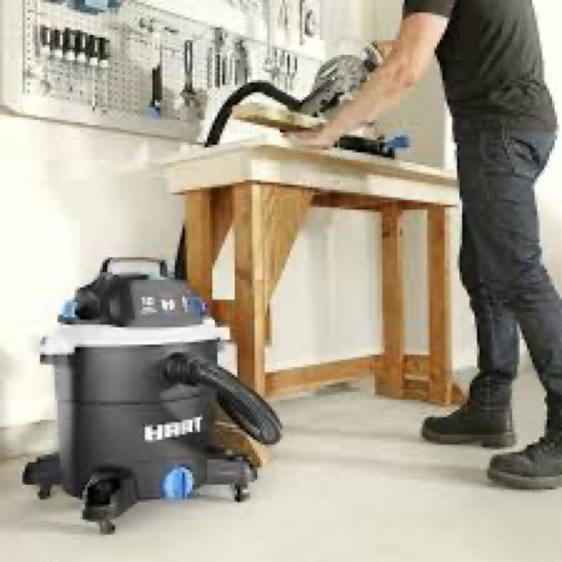 hart voc1012pf 3703 10 gallon 6 peak hp poly wet/dry vacuum with locking accessories