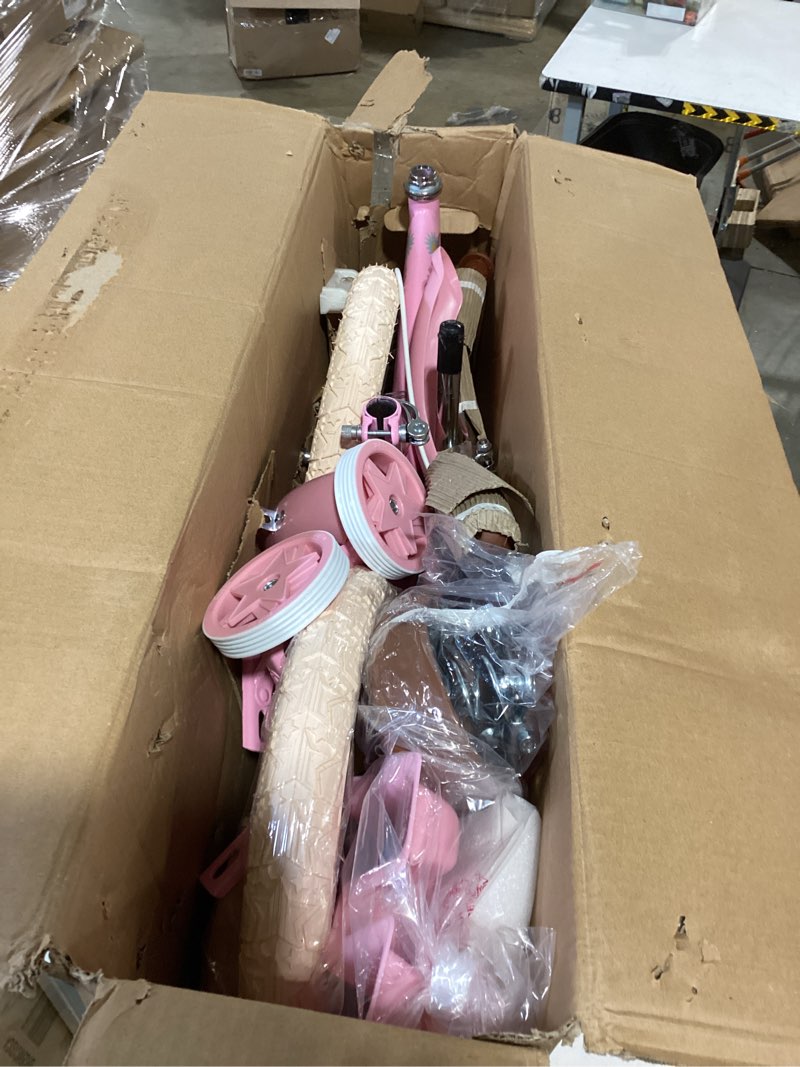 Condition photo showing Good Condition for joystar little daisy kids bike for girls boys ages 2-7 years, 12 14 16 inch girls bikes with doll bike seat & streamers, boys bike with flag & number plate, multiple colors littledaisy-pink 16 inch with training wheels