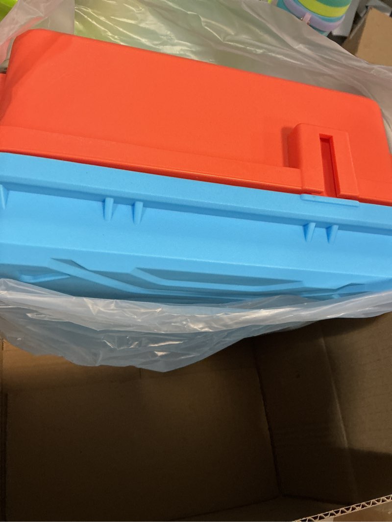 Condition photo showing New/Like New for YOLOLIDA Hard Carrying Case for Nintendo Switch 2, Waterproof Professional Deluxe IP67, Soft Lining Hard Home Storage / Travel Case for Nintendo Switch 2 Console Pro Controller & Accessories (Blue & Orange)