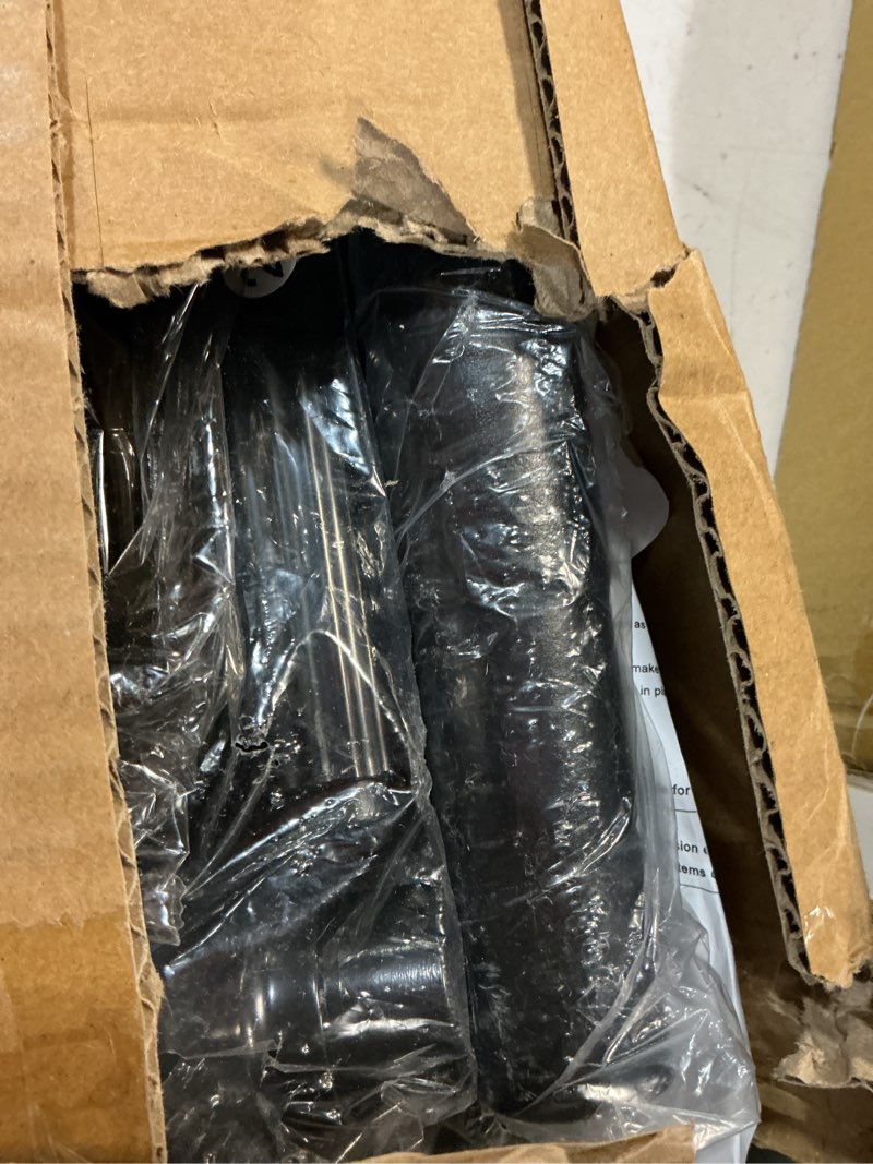 Condition photo showing New/Like New for aizesi black tension curtain rod 51-144in (4.25-12ft), extra long no-drill adjustable rod for window bathroom shower patio, heavy duty spring tension rod, never rust easy install, 1.26in diameter black 51-144in-1p