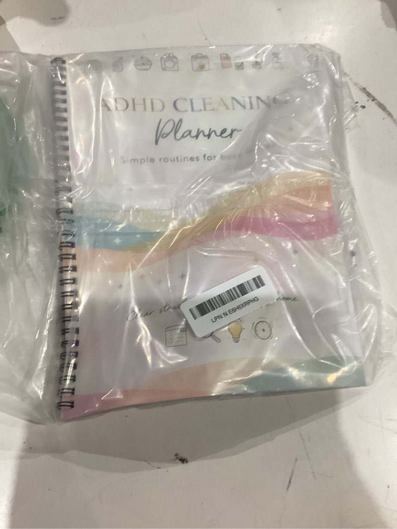 Condition photo showing As Is for adhd cleaning planner – durable laminated cover, adhd cleaning planner for adults, cleaning schedule planner, daily & weekly to-do list, routine system