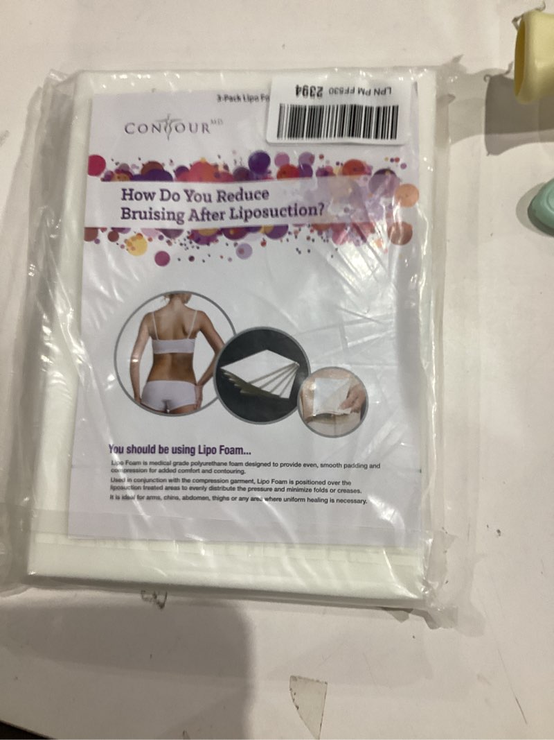 Condition photo showing New/Like New for ContourMD Medical Grade Post Lipo Foam Compression Sheets – Post Surgery Compression Garment After Liposuction, Tummy Tuck, AB Flattening, BBL, & More – Surgery Recovery Supplies (2-Sheet Set) 8x11 Inch (Pack of 2)
