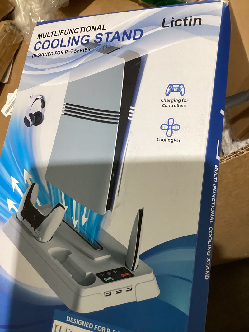 Condition photo showing Good Condition for lictin cooling station and console stand for ps5/pro/slim, controller charging station for playstation 5 console, ps 5 stand with controller charger for disc & digital, ps5 holder with cooling fan
