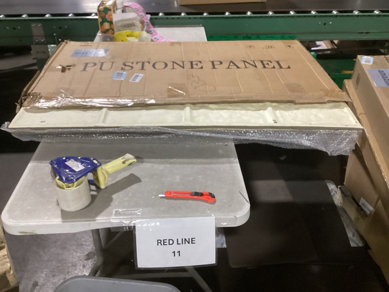 Condition photo showing Good Condition for 5-Pack 3D Faux Stone Wall Panels, PU Cement-Texture Wainscoting Panels for Interior Walls – Waterproof & Lightweight, Covers 38.7 Sq.Ft, 47.2" x 23.6", for TV Wall, Office, Living Room,Gray Dark Gray