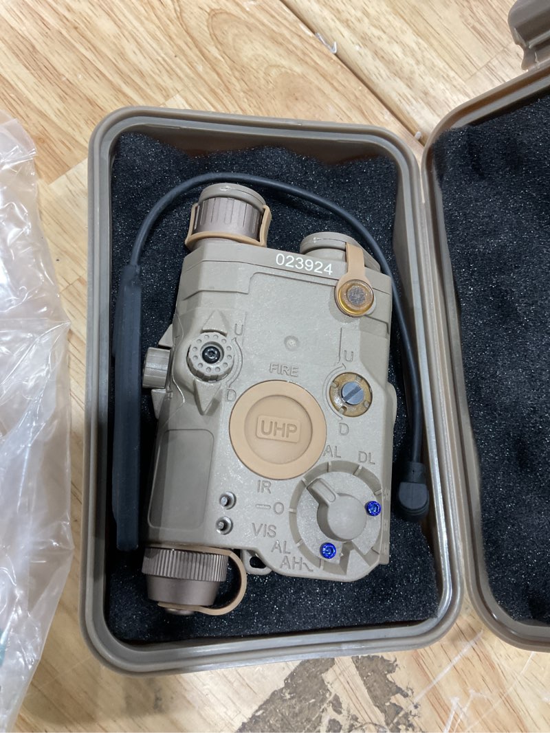 Condition photo showing Good Condition for actionunion airsoft peq-15s pro uhp visible blue laser + ir laser + white led flashlight tan