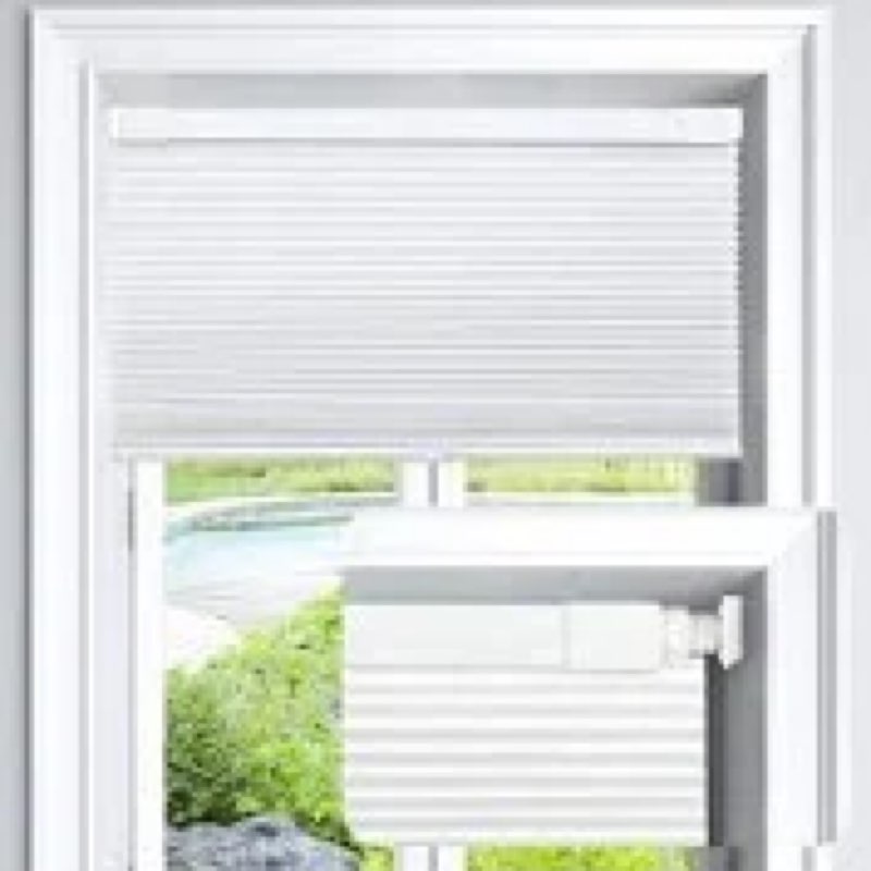 LazBlinds Cordless Cellular Blinds, No Drill Light Filtering Honeycomb Shades for Indoor Windows, In